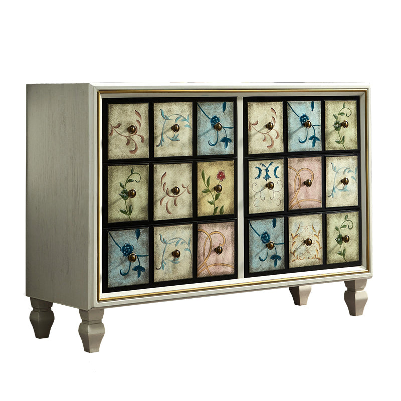 American Traditional Wooden Storage Chest Home Chest with Drawers