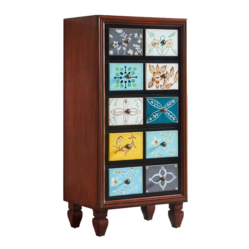 American Traditional Wooden Storage Chest Home Chest with Drawers