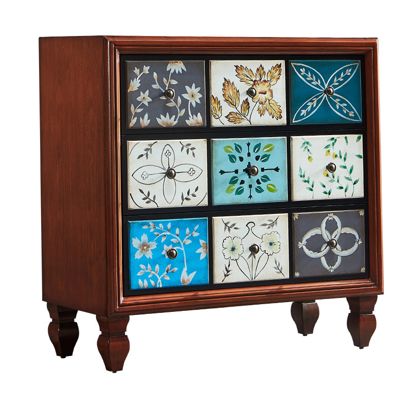 American Traditional Wooden Storage Chest Home Chest with Drawers