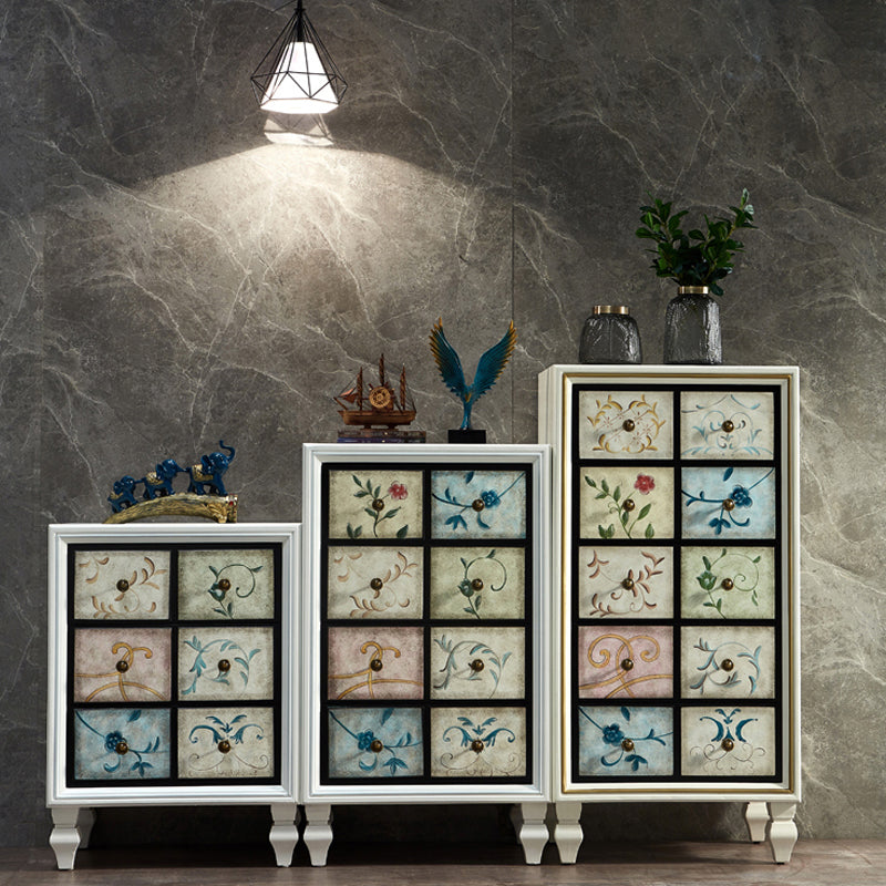 American Traditional Wooden Storage Chest Home Chest with Drawers