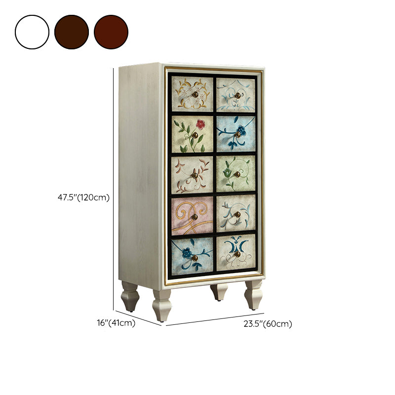 American Traditional Wooden Storage Chest Home Chest with Drawers