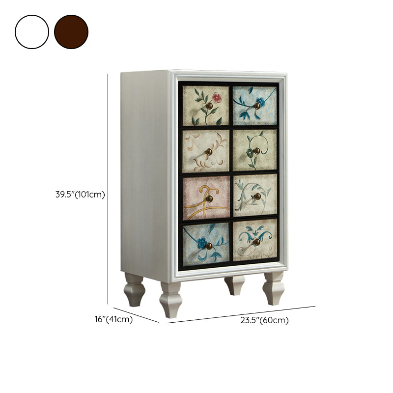 American Traditional Wooden Storage Chest Home Chest with Drawers