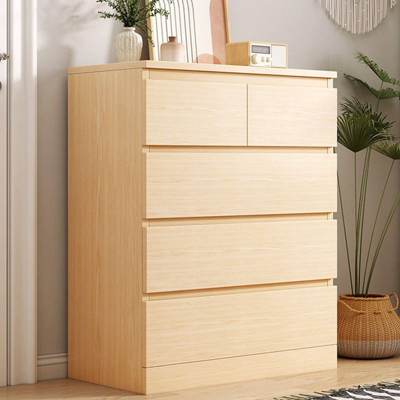 Contemporary Bedroom Wooden Storage Chest Vertical Chest with Drawers