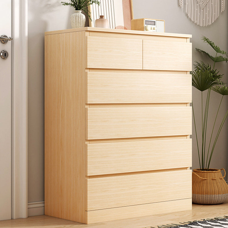 Contemporary Bedroom Wooden Storage Chest Vertical Chest with Drawers