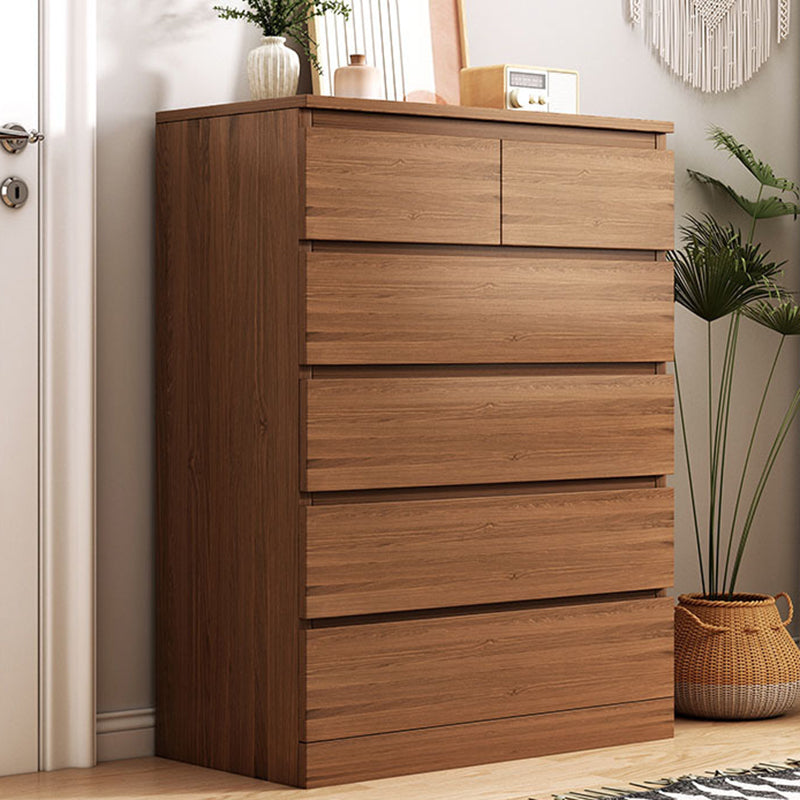 Contemporary Bedroom Wooden Storage Chest Vertical Chest with Drawers