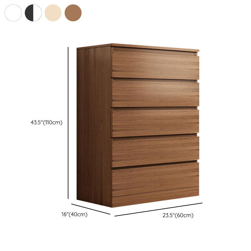 Contemporary Bedroom Wooden Storage Chest Vertical Chest with Drawers