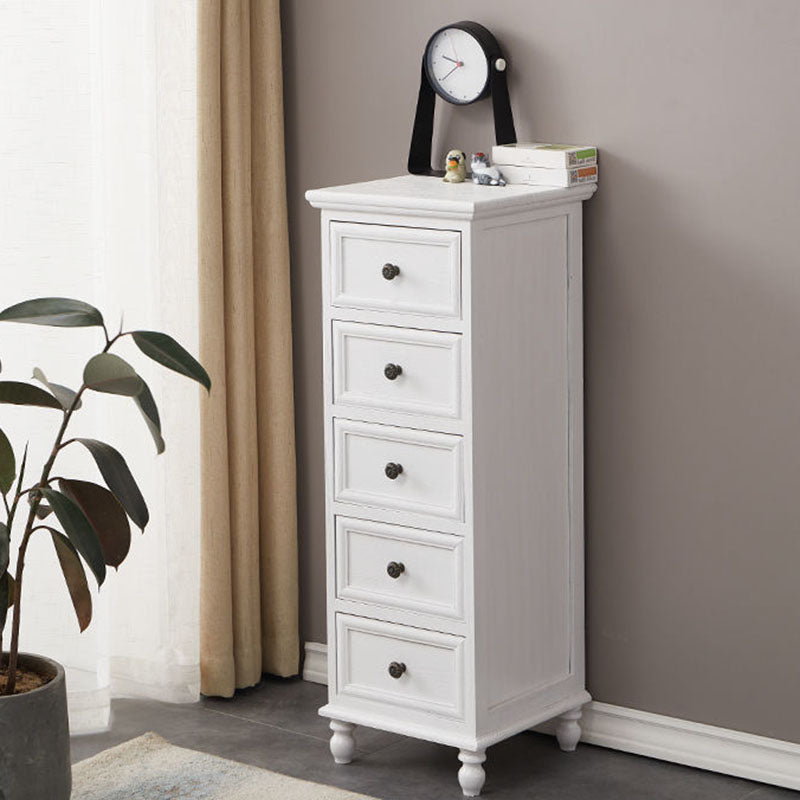 Nautical Solid Wood Storage Chest Bedroom Vertical Chest with Drawers