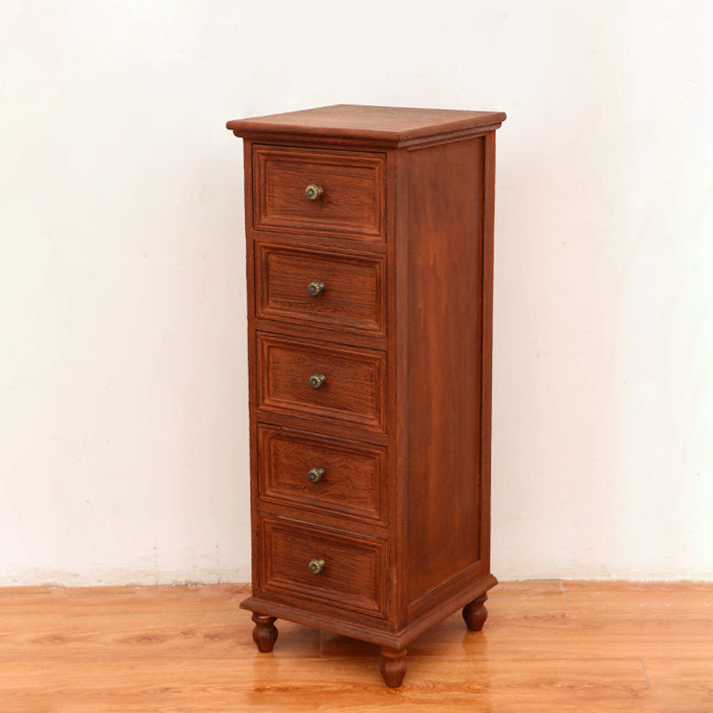 Nautical Solid Wood Storage Chest Bedroom Vertical Chest with Drawers