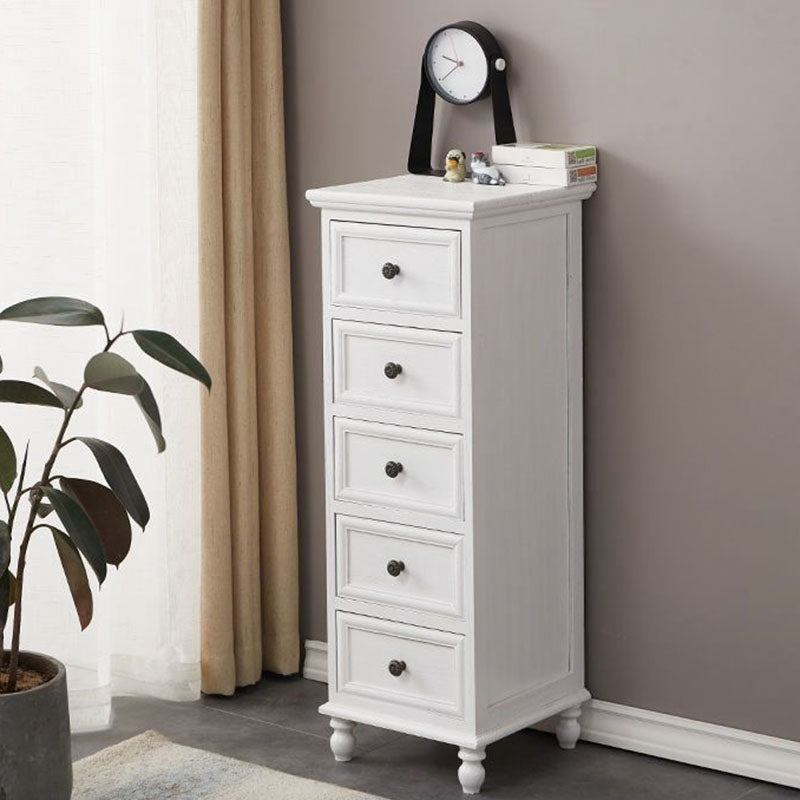 Nautical Solid Wood Storage Chest Bedroom Vertical Chest with Drawers