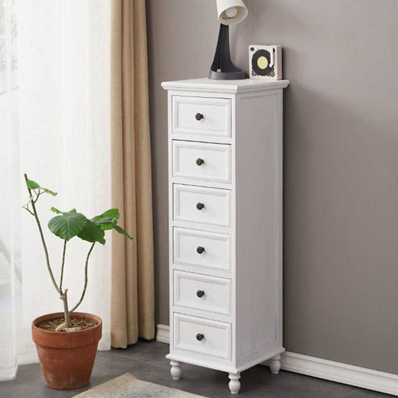 Nautical Solid Wood Storage Chest Bedroom Vertical Chest with Drawers