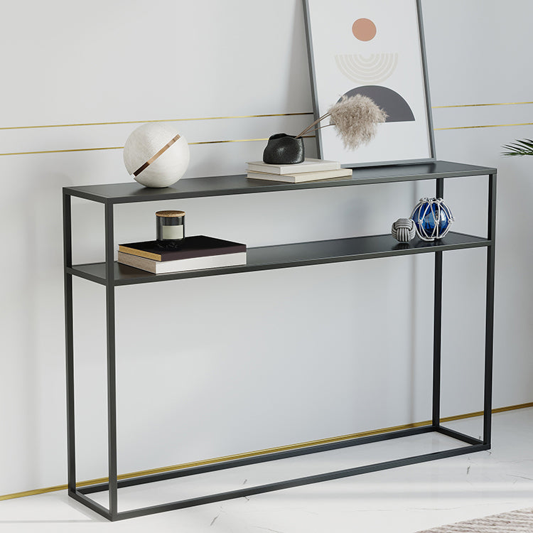 Modern Console Accent Table Antique Finish Console Sofa Table in Metal