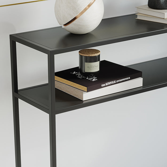 Modern Console Accent Table Antique Finish Console Sofa Table in Metal