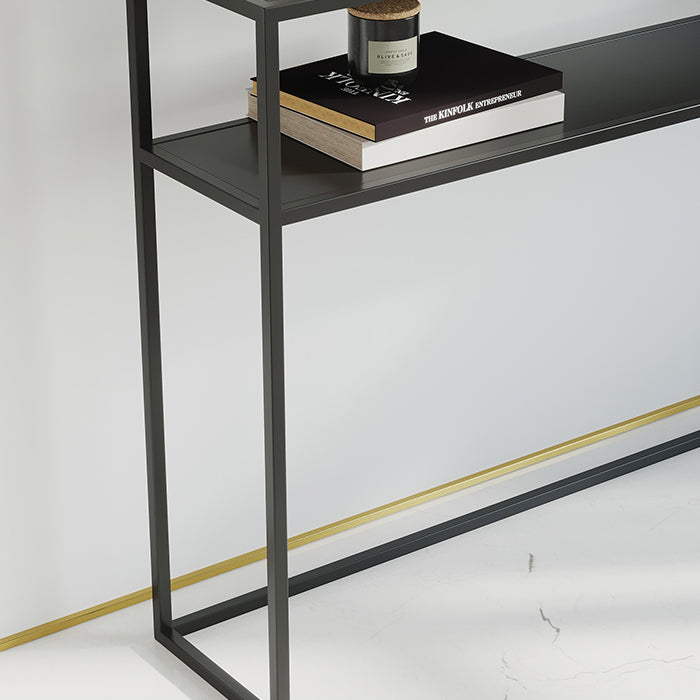 Modern Console Accent Table Antique Finish Console Sofa Table in Metal
