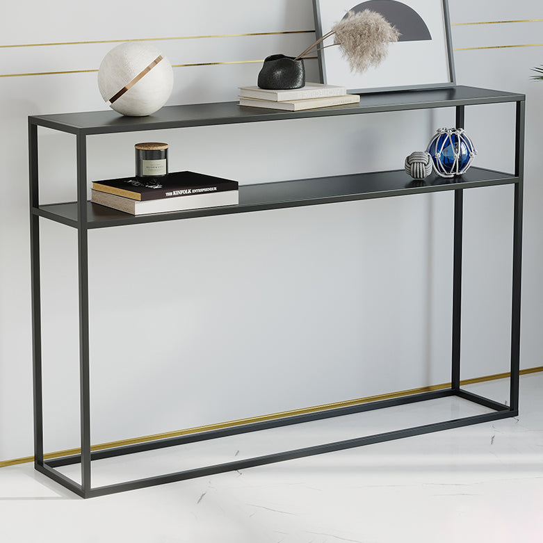 Modern Console Accent Table Antique Finish Console Sofa Table in Metal