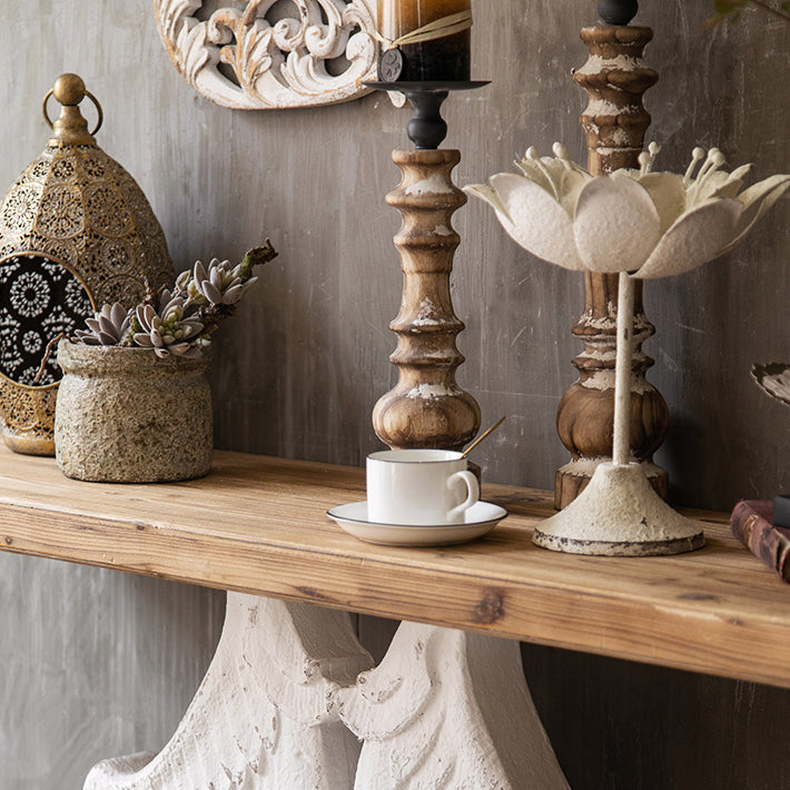 French Country Solid Wood Console Table Distressed Accent Table