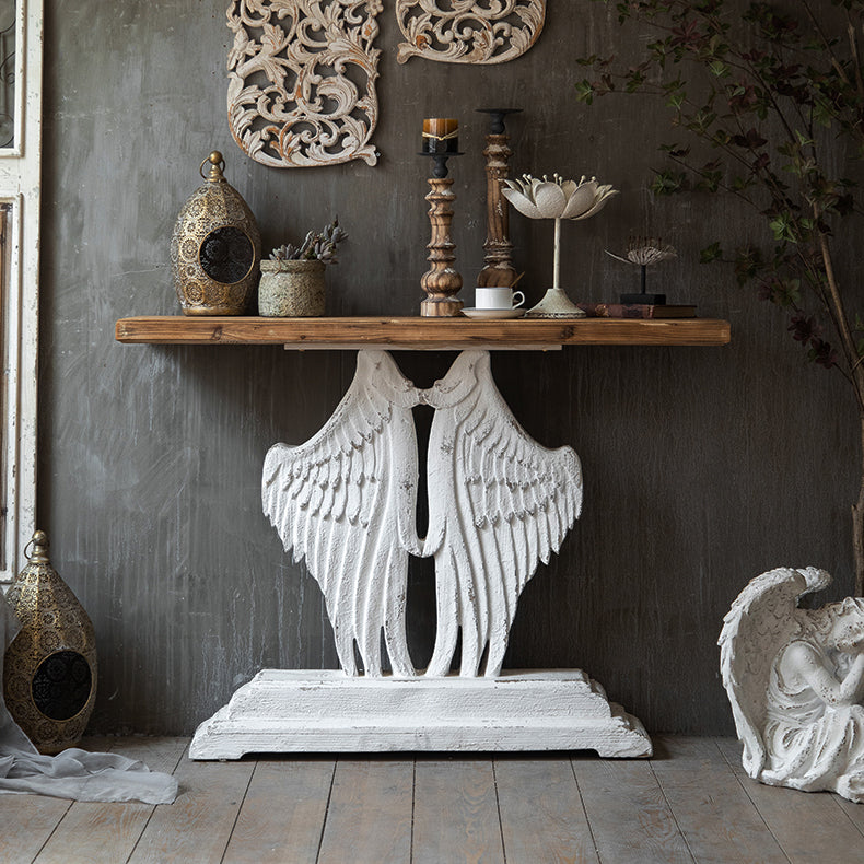 French Country Solid Wood Console Table Distressed Accent Table