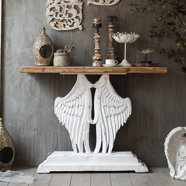 French Country Solid Wood Console Table Distressed Accent Table