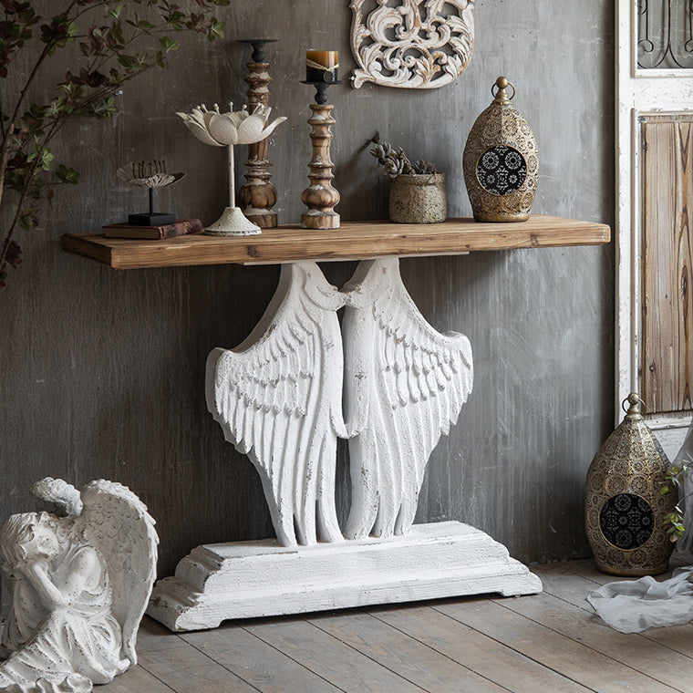 French Country Solid Wood Console Table Distressed Accent Table