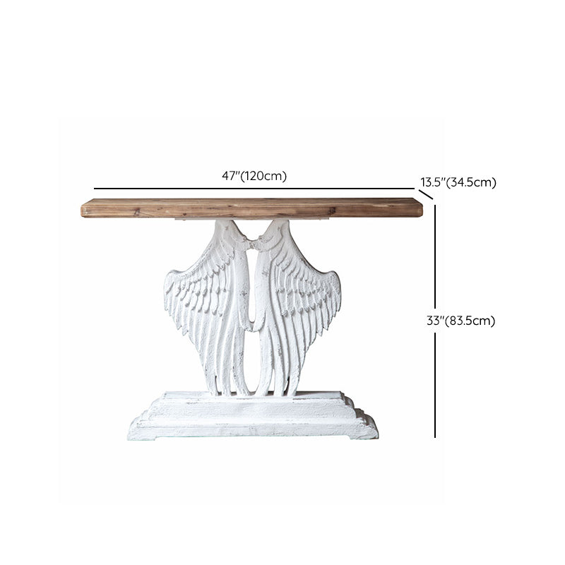 French Country Solid Wood Console Table Distressed Accent Table