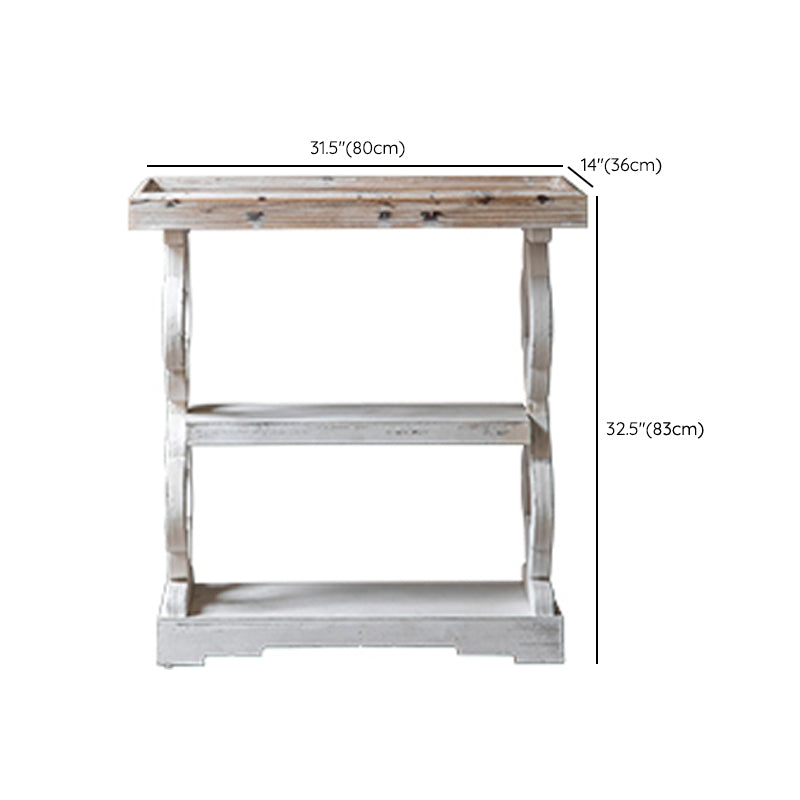 French Country Solid Wood Console Table Distressed Accent Table