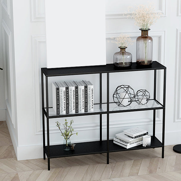 3-Shelf Contemporary Console Accent Table Antique Finish Console Sofa Table in Metal