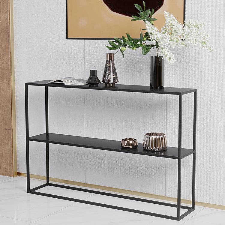 Modern Console Accent Table Antique Finish Rectangle Console Sofa Table in Metal