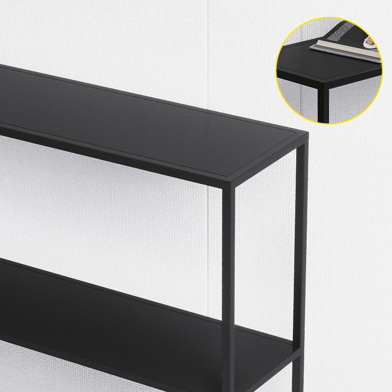 Modern Console Accent Table Antique Finish Rectangle Console Sofa Table in Metal
