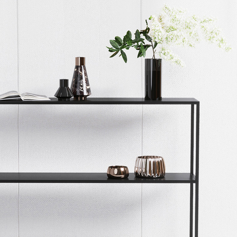 Modern Console Accent Table Antique Finish Rectangle Console Sofa Table in Metal