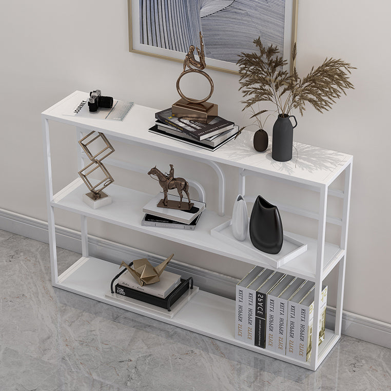 9.84" W Contemporary Console Accent Table Antique Finish Console Sofa Table in Metal