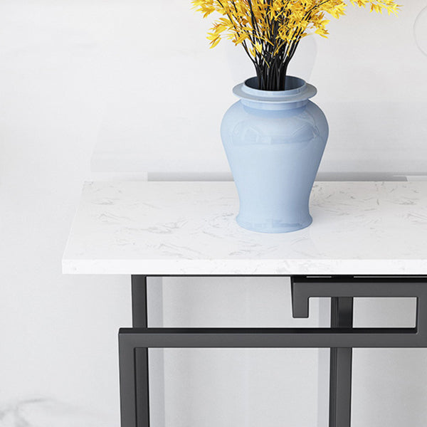 Contemporary Iron Console Sofa Table Rectangle Marble End Table for Hall