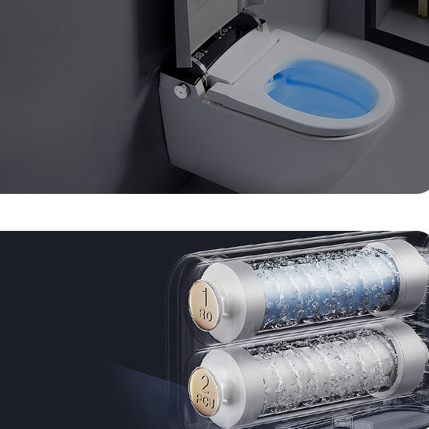 Contemporary 1-Piece Bidet Toilet Wall Mount Toilet Bowl for Washroom