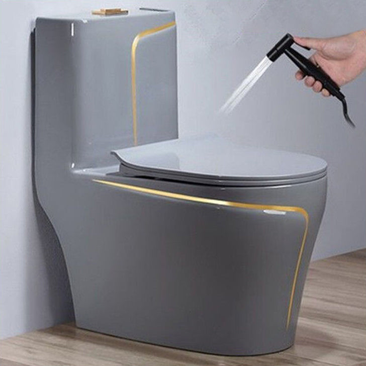 Traditional Floor Mounted Urine Toilet Siphon Jet Toilet Bowl with Toilet Seat