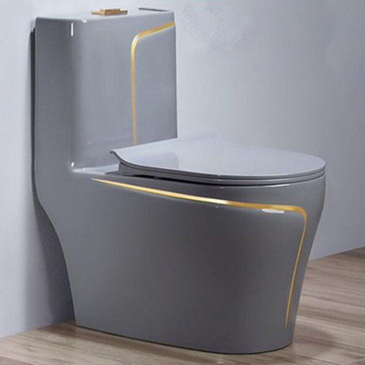 Traditional Floor Mounted Urine Toilet Siphon Jet Toilet Bowl with Toilet Seat