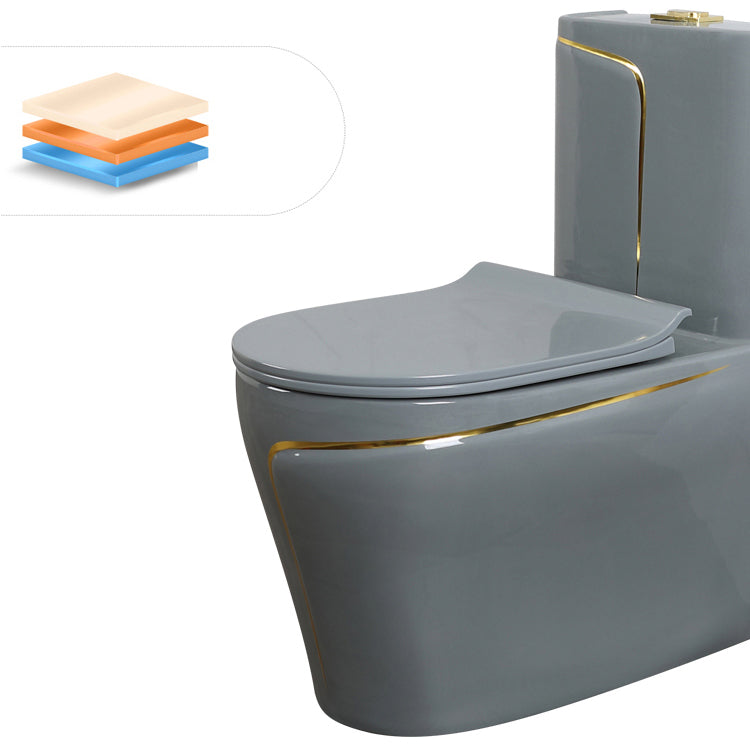 Traditional Floor Mounted Urine Toilet Siphon Jet Toilet Bowl with Toilet Seat