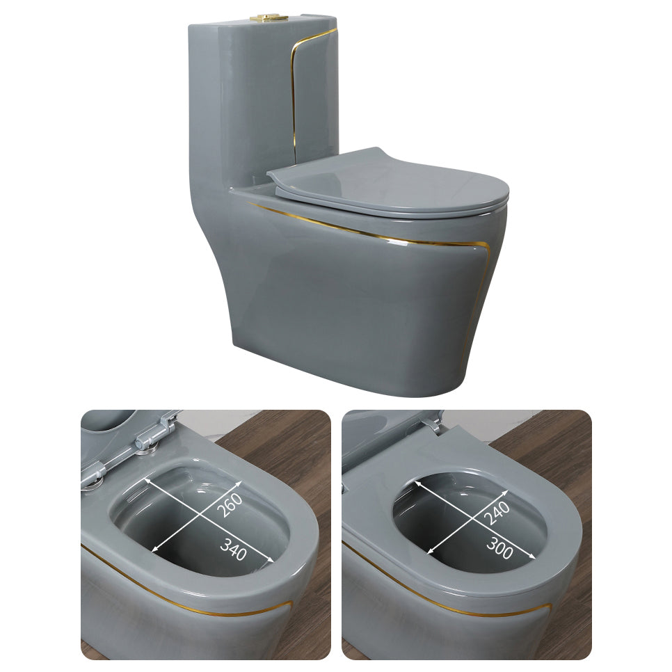 Traditional Floor Mounted Urine Toilet Siphon Jet Toilet Bowl with Toilet Seat