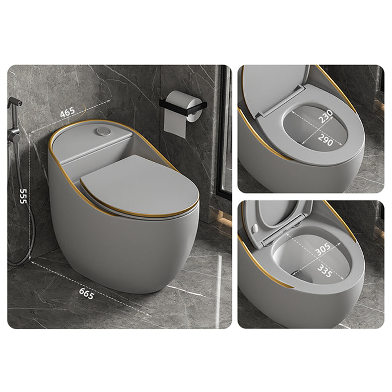 Concealed Tank Flush Toilet Modern One-Piece Toilet with Slow Close Seat