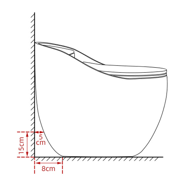 Concealed Tank Flush Toilet Modern One-Piece Toilet with Slow Close Seat