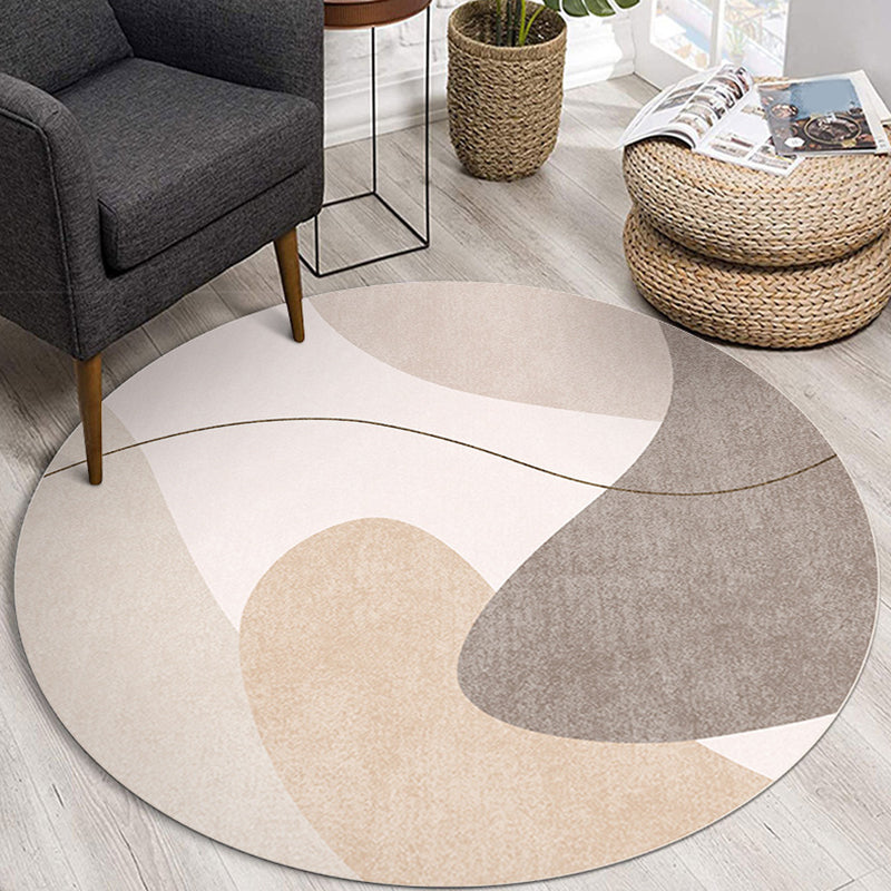 Brown Modern Carpet Polyester Color Piece Area Carpet Washable Carpet for Living Room