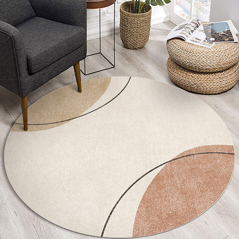 Brown Modern Carpet Polyester Color Piece Area Carpet Washable Carpet for Living Room
