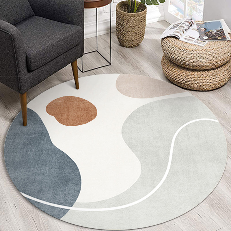 Brown Modern Carpet Polyester Color Piece Area Carpet Washable Carpet for Living Room
