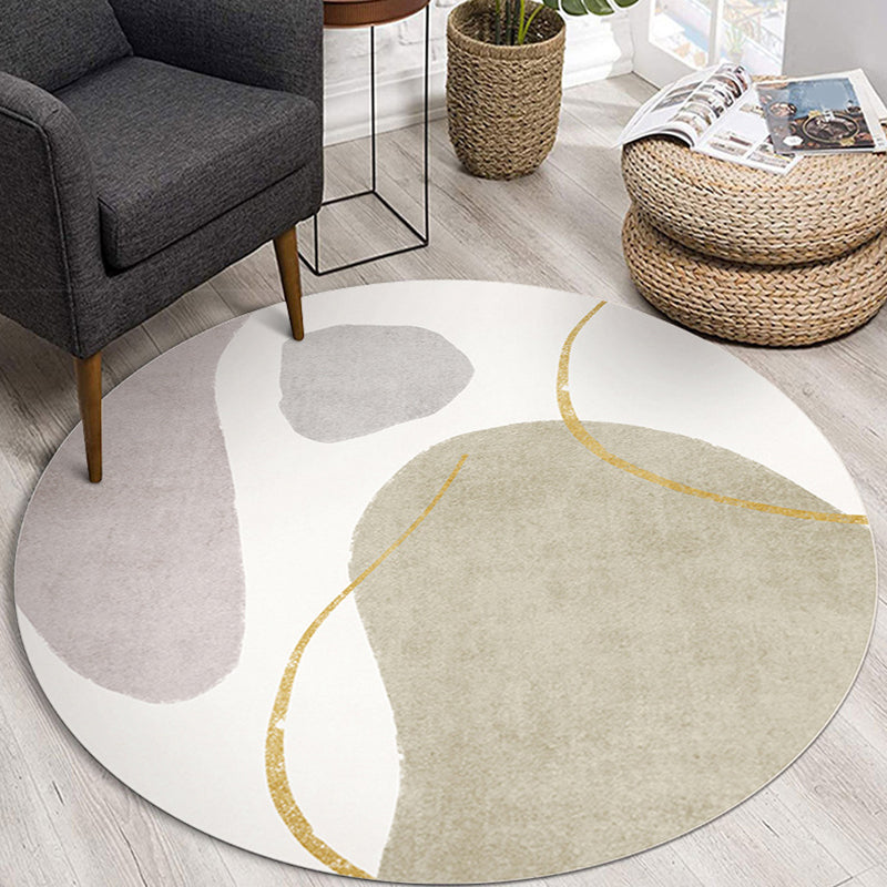 Brown Modern Carpet Polyester Color Piece Area Carpet Washable Carpet for Living Room