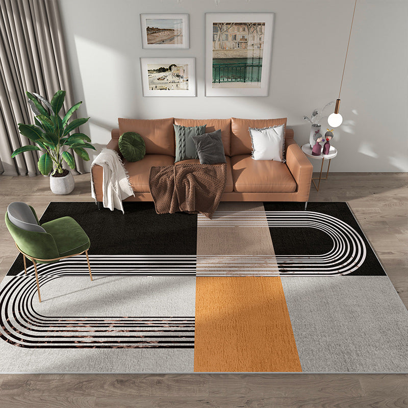 Nordic Pink Carpet Polyester Color Piece Area Carpet Washable Carpet for Living Room