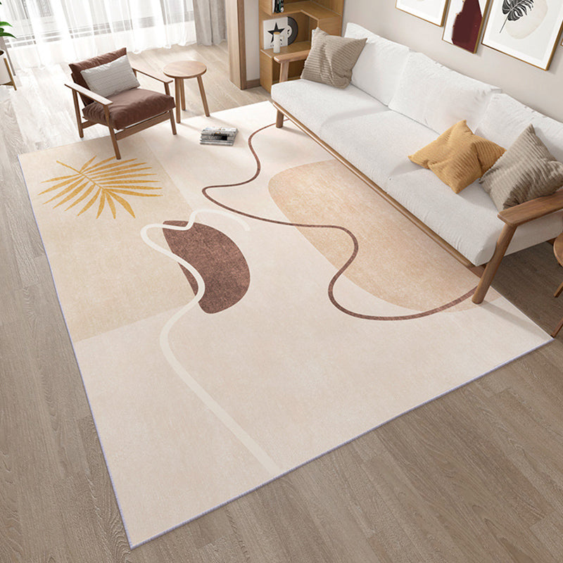 Nordic Pink Carpet Polyester Color Piece Area Carpet Washable Carpet for Living Room