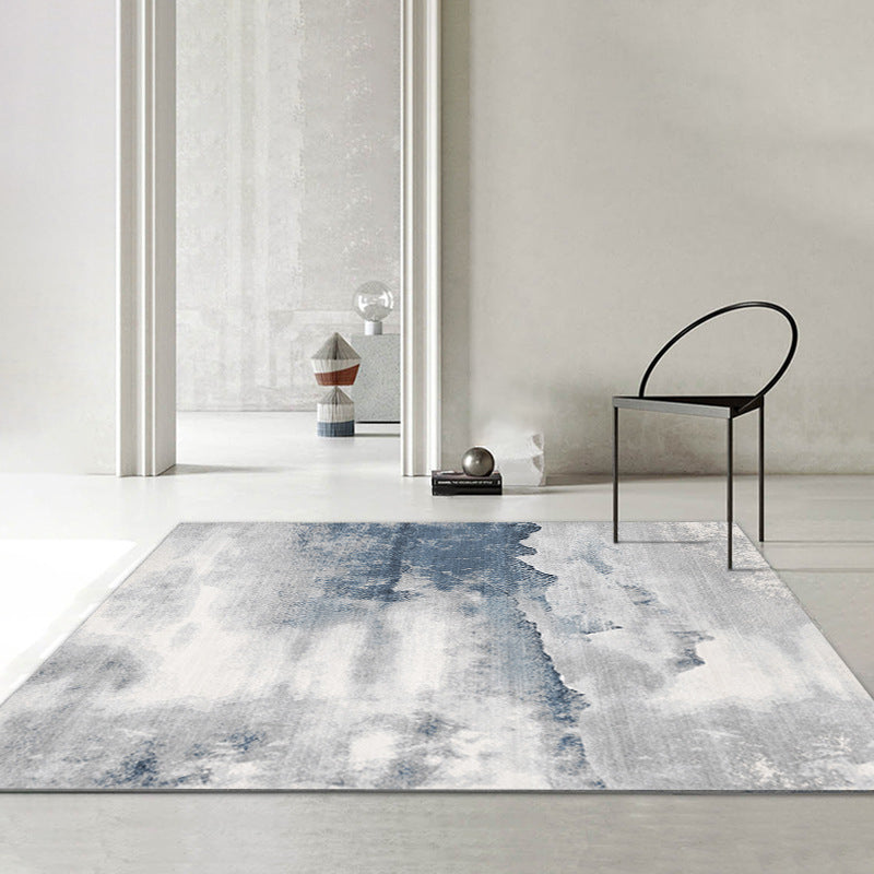 Grey Modern Carpet Polyester Graphic Carpet Washable Carpet for Home Decor