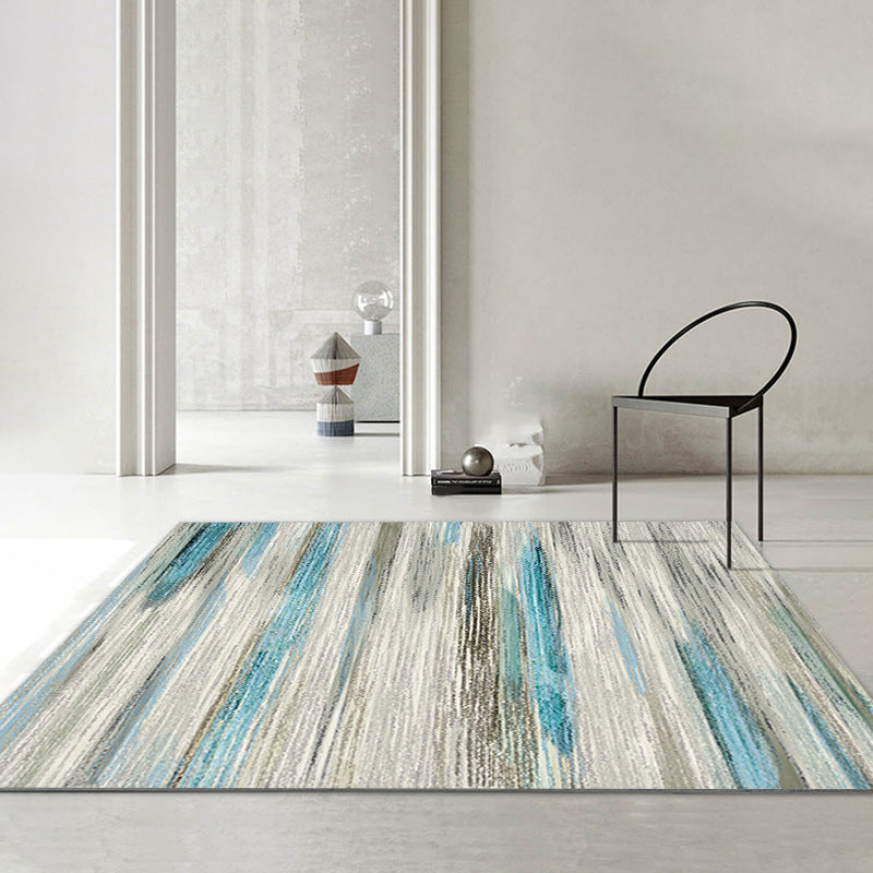 Grey Modern Carpet Polyester Graphic Carpet Washable Carpet for Home Decor