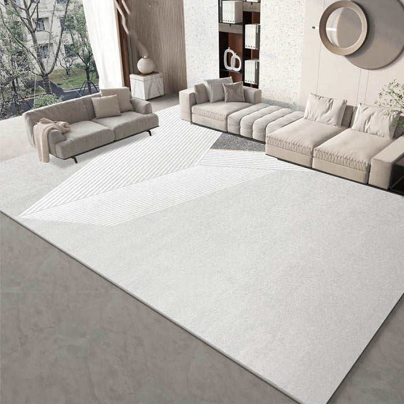Modern Light Grey Carpet Polyester Geometry Carpet Washable Carpet for Home Decor