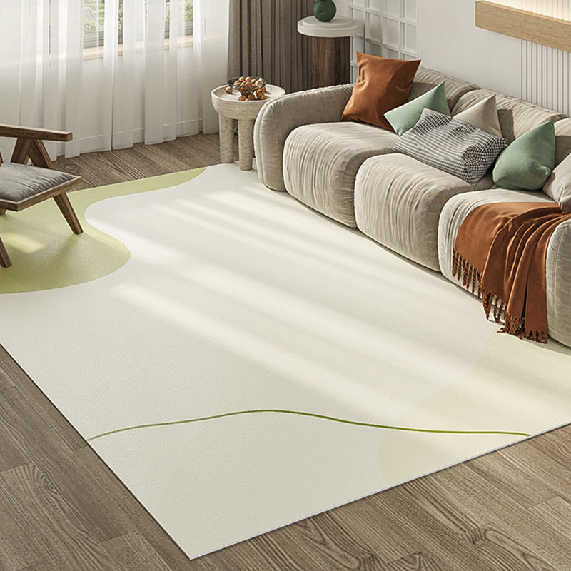 Modern Color Block Rug Polyester Green Rug Washable Rug for Home Decor
