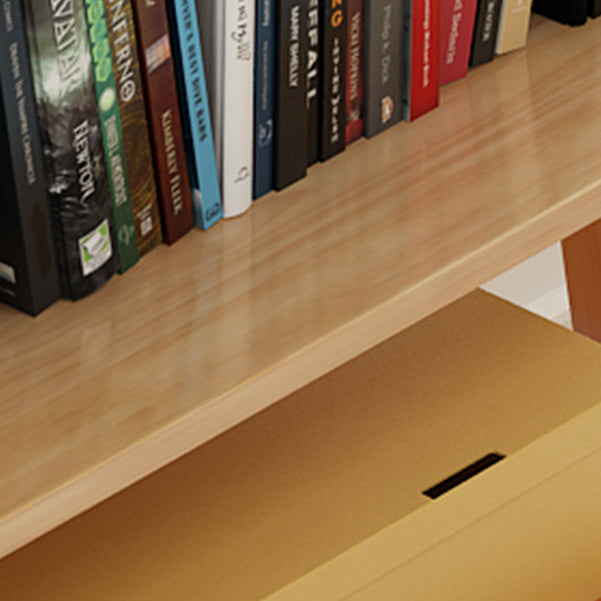 Modern Ladder Shelf Bookcase Rubberwood Bookshelf for Living Room