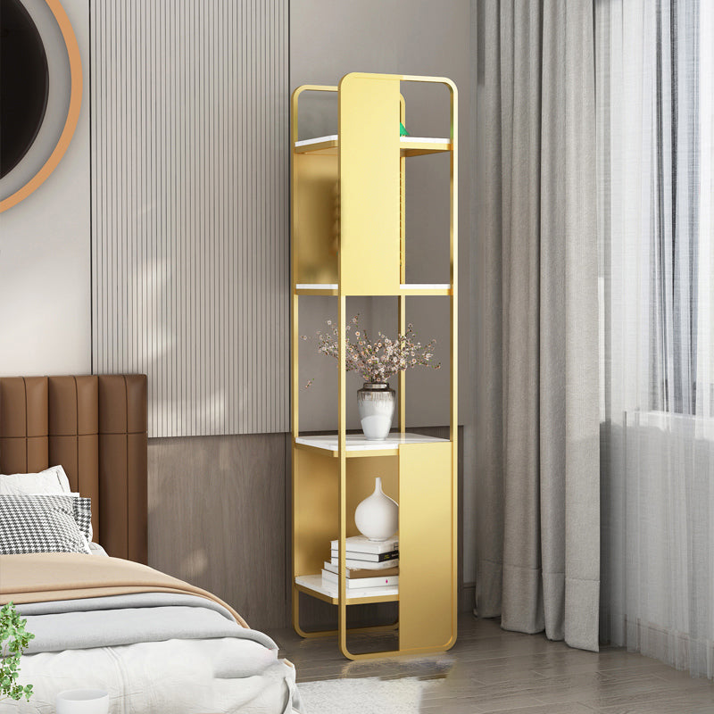 Modern Metal Shelf Bookcase Open Back Bookshelf for Living Room