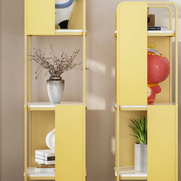 Modern Metal Shelf Bookcase Open Back Bookshelf for Living Room